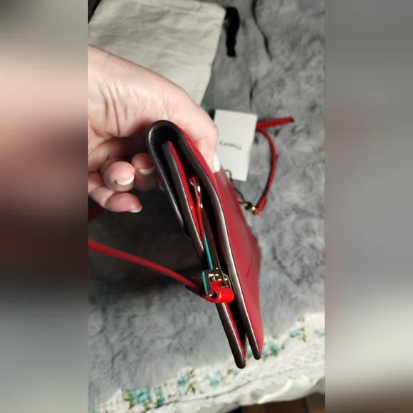 New! NWT THEORY Leather Clutch Pouch Crossbody Bag $375 - Picture 9 of 12